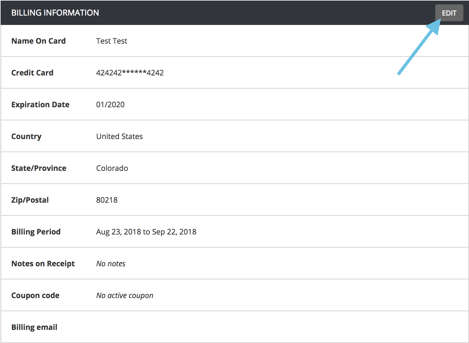 Adding a billing email address in Pivotal Tracker